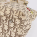 Christian Dior Trotter Canvas Floral Hand Bag Ivory Silver Auth am12468-15