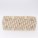 Christian Dior Trotter Canvas Floral Hand Bag Ivory Silver Auth am12468-5