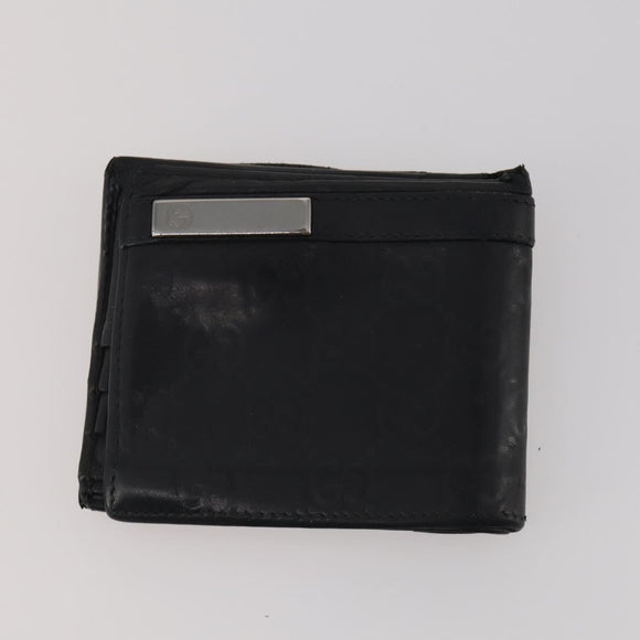 GUCCI Pouch Wallet GG Leather Canvas 6 Set Beige Black Auth am12473