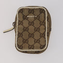 GUCCI Pouch Wallet GG Leather Canvas 6 Set Beige Black Auth am12473-2