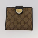GUCCI Pouch Wallet GG Leather Canvas 6 Set Beige Black Auth am12473-25