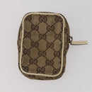 GUCCI Pouch Wallet GG Leather Canvas 6 Set Beige Black Auth am12473-3