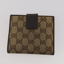 GUCCI Pouch Wallet GG Leather Canvas 6 Set Beige Black Auth am12473-32