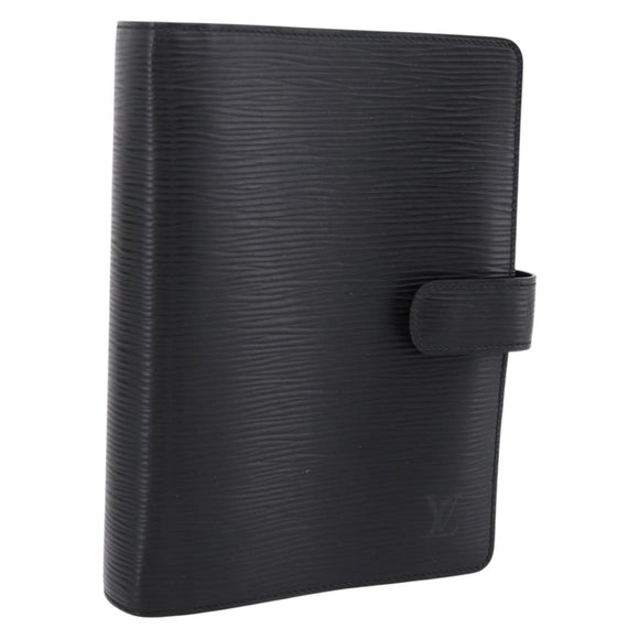 LOUIS VUITTON Epi Agenda MM Day Planner Cover Black R20042 LV Auth am12474V