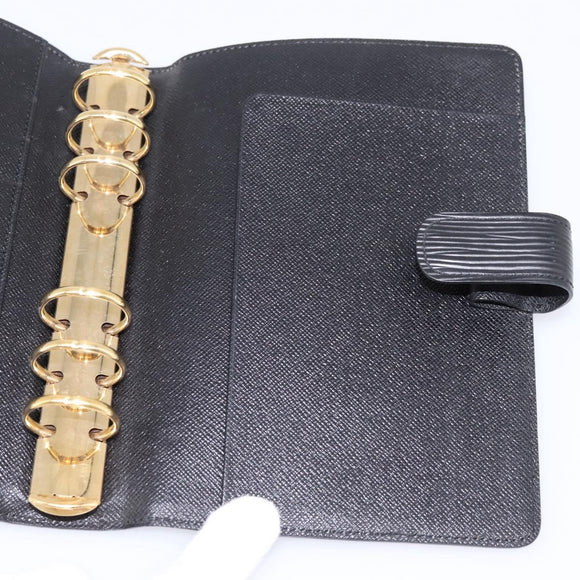 LOUIS VUITTON Epi Agenda MM Day Planner Cover Black R20042 LV Auth am12474V