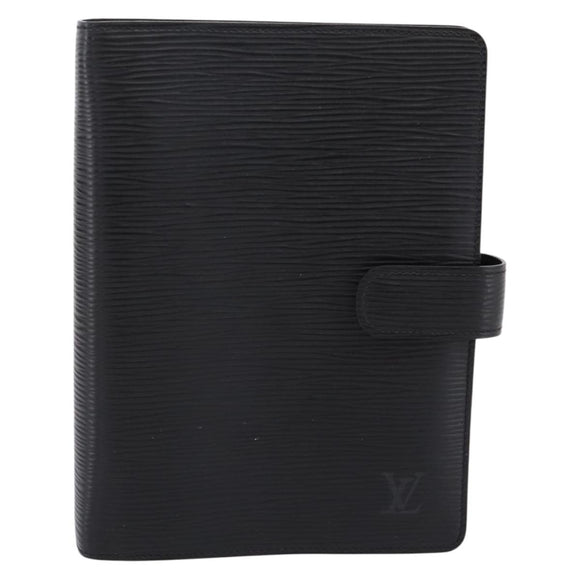 LOUIS VUITTON Epi Agenda MM Day Planner Cover Black R20042 LV Auth am12474V