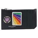 SAINT LAURENT Fragment Case Leather Black Silver 463778 Auth am12475V-13