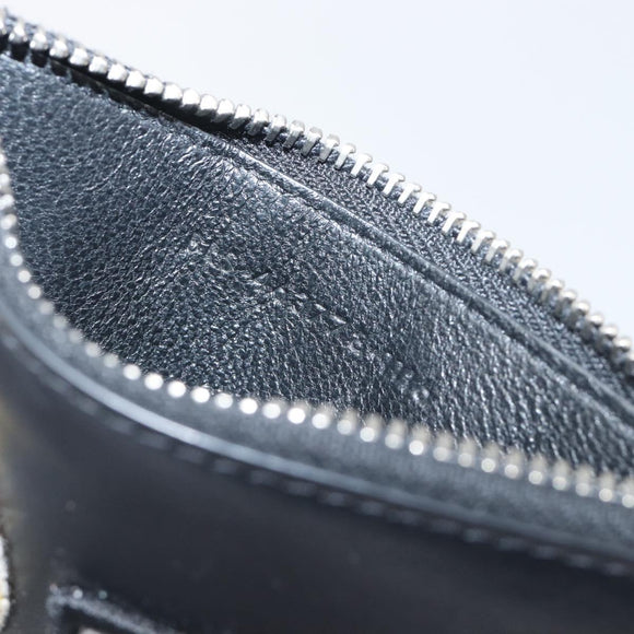 SAINT LAURENT Fragment Case Leather Black Silver 463778 Auth am12475V
