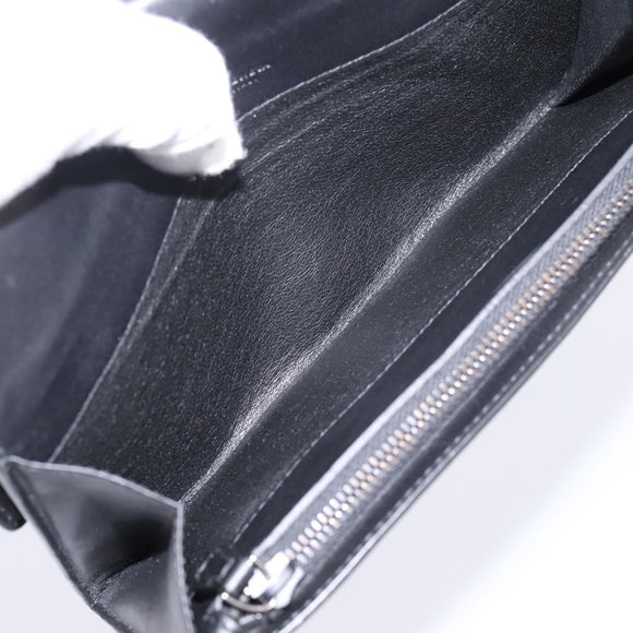 BOTTEGA VENETA INTRECCIATO Long Wallet Leather Black Auth am12478M