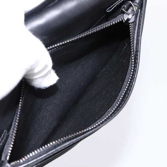 BOTTEGA VENETA INTRECCIATO Long Wallet Leather Black Auth am12478M