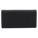 BOTTEGA VENETA INTRECCIATO Long Wallet Leather Black Auth am12478M-2