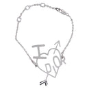 Christian Dior Heart Arrow Bracelet Metal Silver Auth am12479M-1