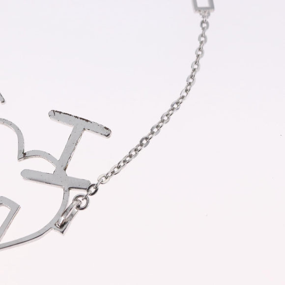 Christian Dior Heart Arrow Bracelet Metal Silver Auth am12479M