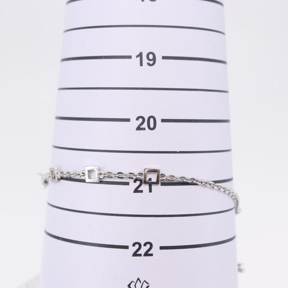 Christian Dior Heart Arrow Bracelet Metal Silver Auth am12479M