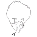 Christian Dior Heart Arrow Bracelet Metal Silver Auth am12479M-2