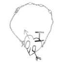 Christian Dior Heart Arrow Bracelet Metal Silver Auth am12479M-3