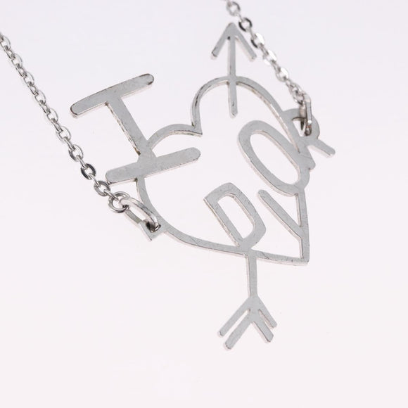 Christian Dior Heart Arrow Bracelet Metal Silver Auth am12479M