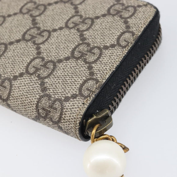 LOUIS VUITTON GG Supreme Coin Purse PVC Beige Gold Tone 431482 LV Auth am12481V