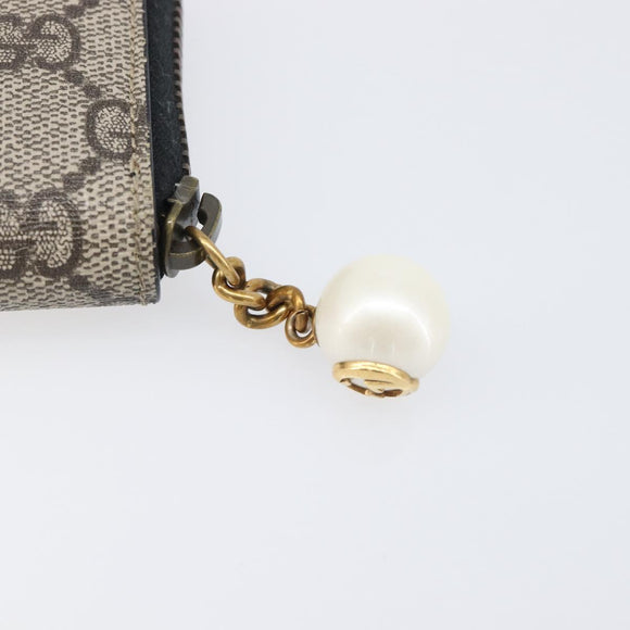 LOUIS VUITTON GG Supreme Coin Purse PVC Beige Gold Tone 431482 LV Auth am12481V