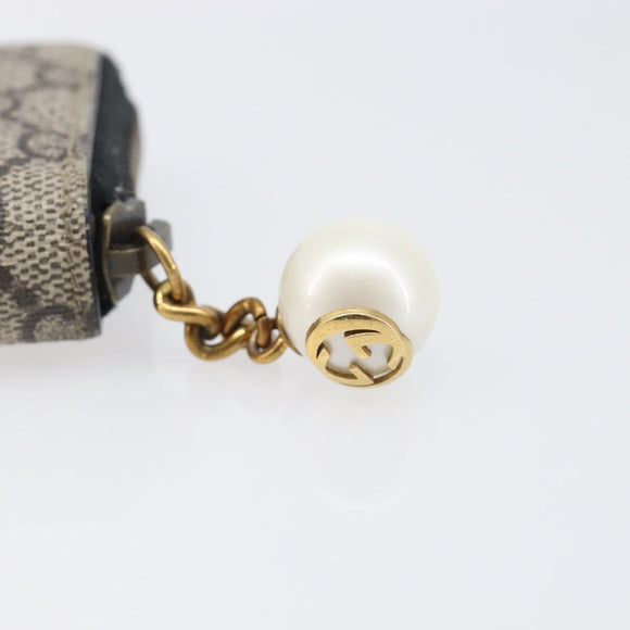 LOUIS VUITTON GG Supreme Coin Purse PVC Beige Gold Tone 431482 LV Auth am12481V