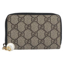 LOUIS VUITTON GG Supreme Coin Purse PVC Beige Gold Tone 431482 LV Auth am12481V-13
