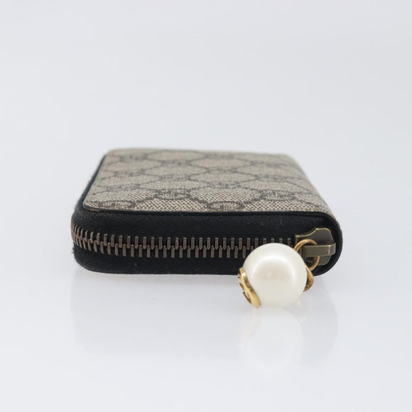 LOUIS VUITTON GG Supreme Coin Purse PVC Beige Gold Tone 431482 LV Auth am12481V