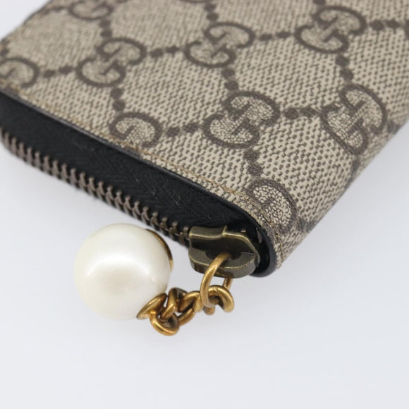LOUIS VUITTON GG Supreme Coin Purse PVC Beige Gold Tone 431482 LV Auth am12481V