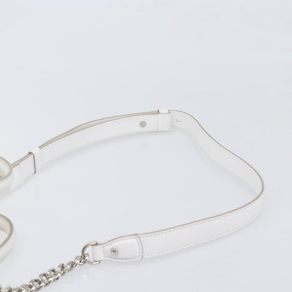 TOD’S x Alber Elbaz Hand Bag Leather White Silver Auth am12484V