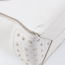 TOD’S x Alber Elbaz Hand Bag Leather White Silver Auth am12484V-16