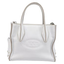 TOD’S x Alber Elbaz Hand Bag Leather White Silver Auth am12484V-13