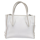 TOD’S x Alber Elbaz Hand Bag Leather White Silver Auth am12484V-2
