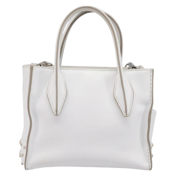 TOD’S x Alber Elbaz Hand Bag Leather White Silver Auth am12484V