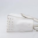 TOD’S x Alber Elbaz Hand Bag Leather White Silver Auth am12484V-3