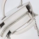 TOD’S x Alber Elbaz Hand Bag Leather White Silver Auth am12484V-6