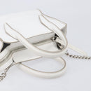 TOD’S x Alber Elbaz Hand Bag Leather White Silver Auth am12484V-7
