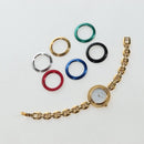GUCCI Change Bezel Watches Metal Gold Multicolor Auth am12485M-17