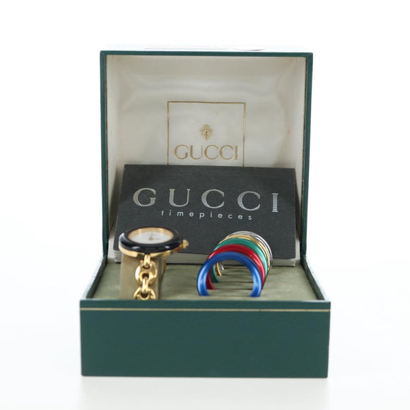 GUCCI Change Bezel Watches Metal Gold Multicolor Auth am12485M