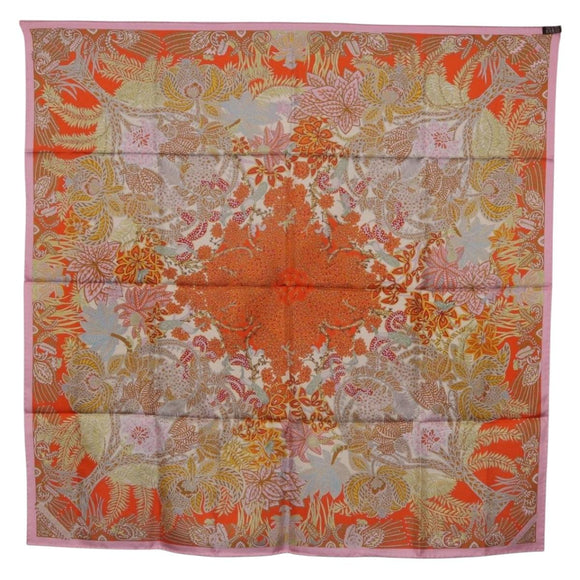 HERMES Carre 90 Scarf Silk ""Maitres de la Foret"" Multicolor Auth am12487M