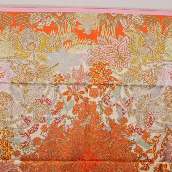 HERMES Carre 90 Scarf Silk ""Maitres de la Foret"" Multicolor Auth am12487M