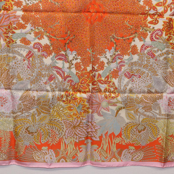 HERMES Carre 90 Scarf Silk ""Maitres de la Foret"" Multicolor Auth am12487M