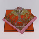 HERMES Carre 90 Scarf Silk ""Maitres de la Foret"" Multicolor Auth am12487M-23