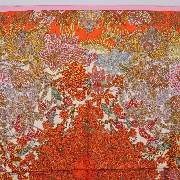 HERMES Carre 90 Scarf Silk ""Maitres de la Foret"" Multicolor Auth am12487M
