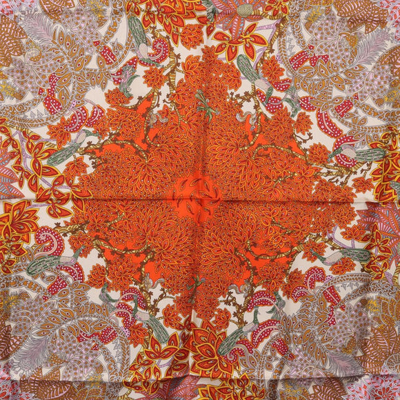 HERMES Carre 90 Scarf Silk ""Maitres de la Foret"" Multicolor Auth am12487M