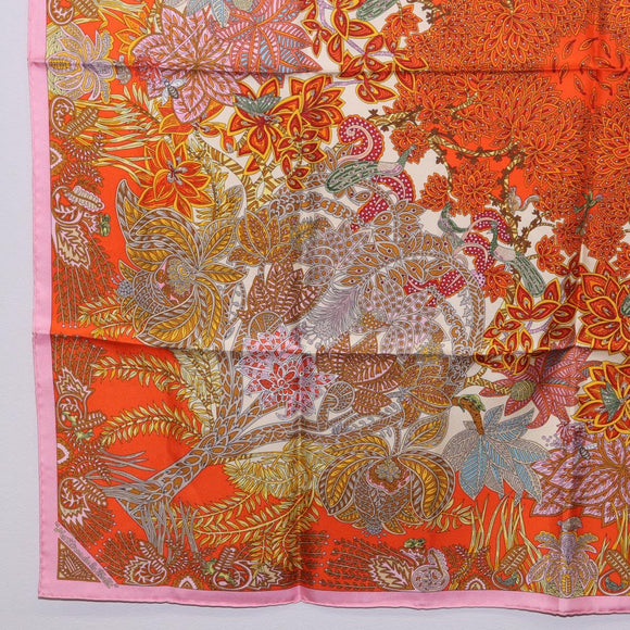 HERMES Carre 90 Scarf Silk ""Maitres de la Foret"" Multicolor Auth am12487M