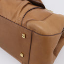 CARTIER La Donya Chain Shoulder Bag Leather Brown Gold Tone Auth am12491V-10