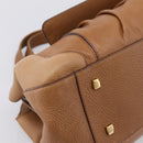 CARTIER La Donya Chain Shoulder Bag Leather Brown Gold Tone Auth am12491V-11
