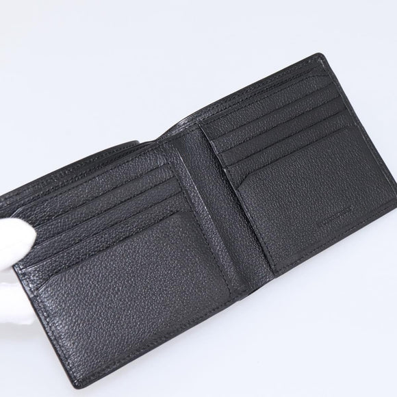 BURBERRY Nova Check Wallet Leather Black Auth am12497V
