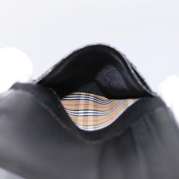 BURBERRY Nova Check Wallet Leather Black Auth am12497V
