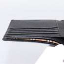 BURBERRY Nova Check Wallet Leather Black Auth am12497V-9