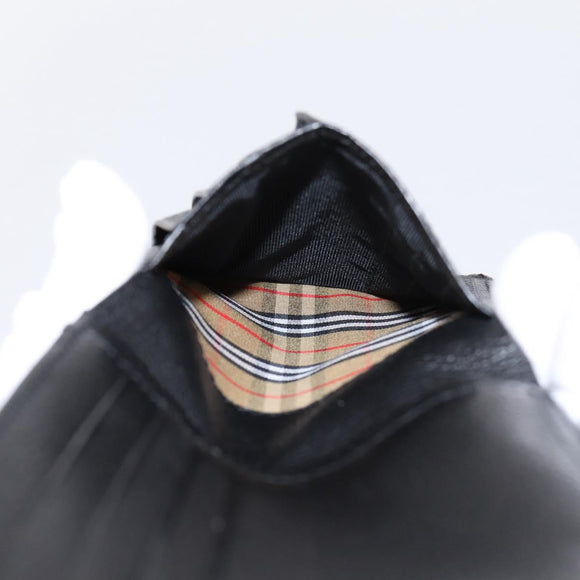 BURBERRY Nova Check Wallet Leather Black Auth am12497V